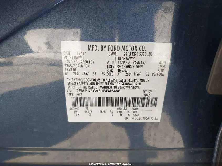 2018 FORD EDGE SE