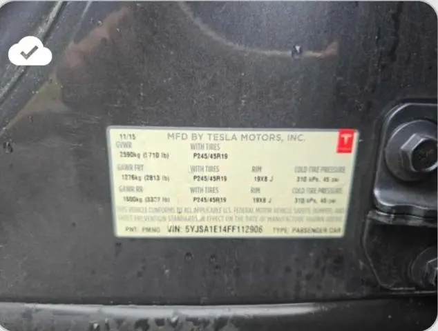 2015 TESLA MODEL S   