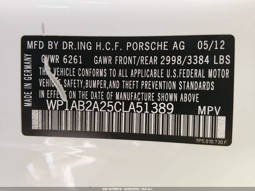 2012 PORSCHE CAYENNE S