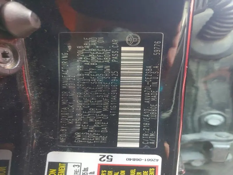 2022 TOYOTA CAMRY SE  