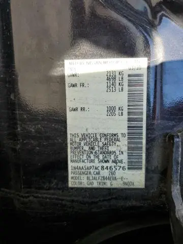 2010 NISSAN MAXIMA S