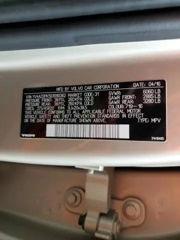 2016 VOLVO XC90 T6  