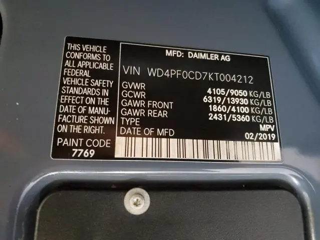 2019 MERCEDES-BENZ SPRINTER 2500/3500  