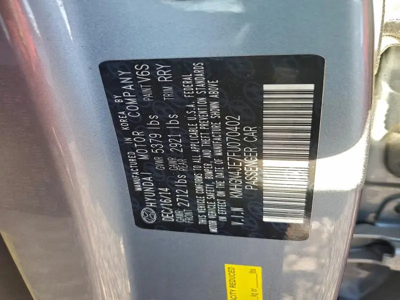 2015 HYUNDAI GENESIS 3.8L  