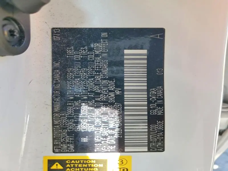 2013 LEXUS RX 350 BASE  
