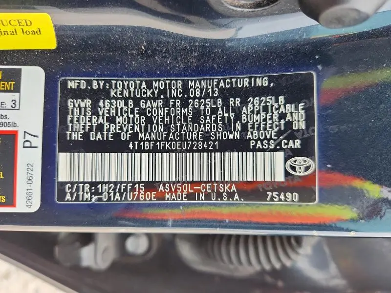 2014 TOYOTA CAMRY SE  