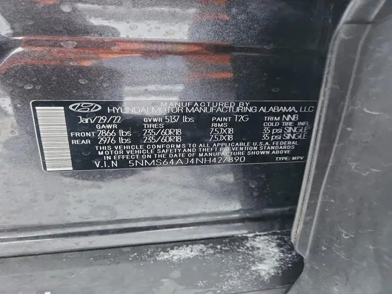 2022 HYUNDAI SANTA FE SEL  