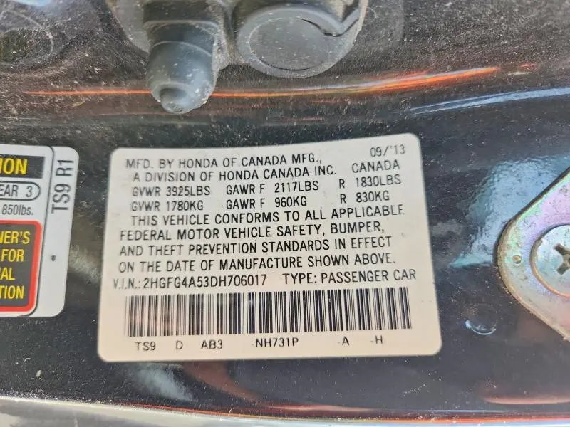 2013 HONDA CIVIC SI  