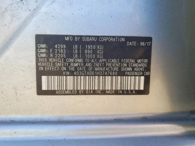 2017 SUBARU IMPREZA PREMIUM  