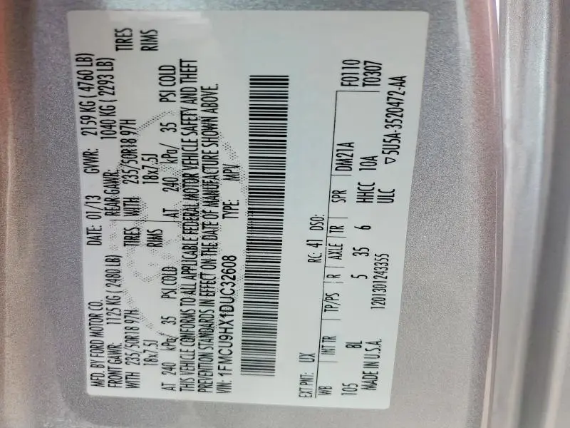 2013 FORD ESCAPE SEL  