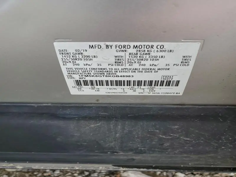 2019 FORD EXPLORER SPORT  