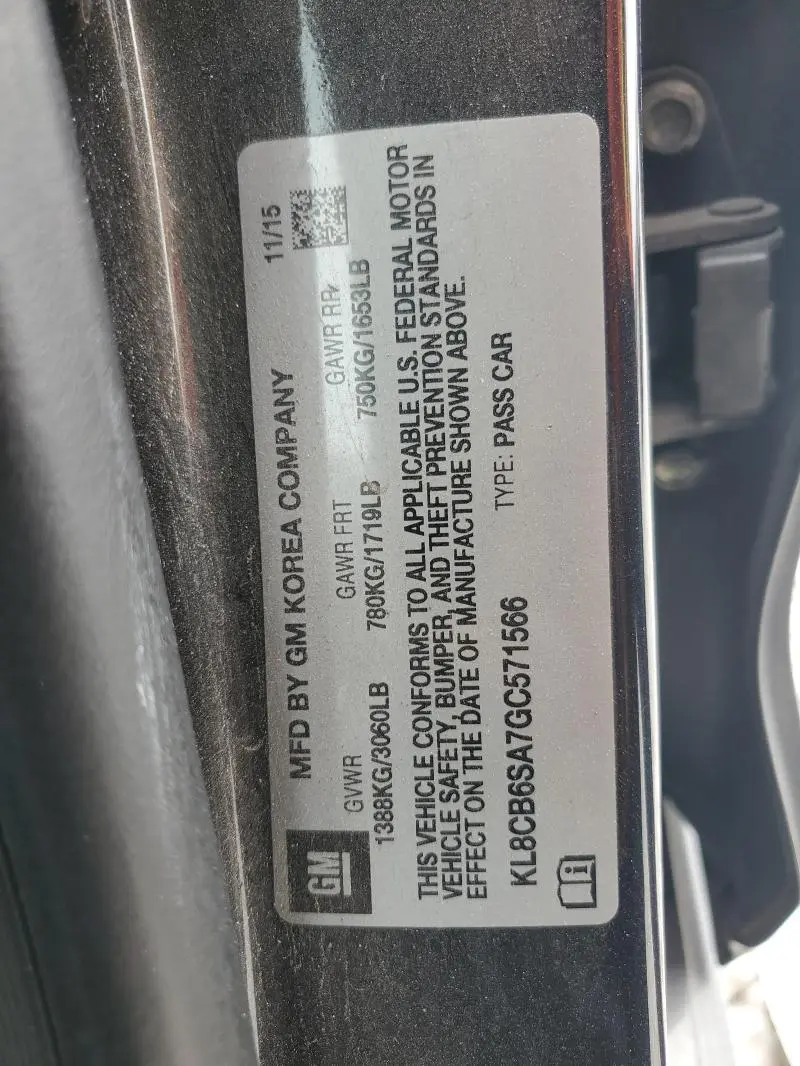 2016 CHEVROLET SPARK LS