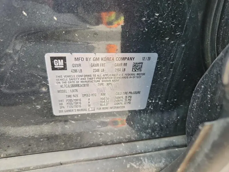 2021 CHEVROLET TRAX 1LT  