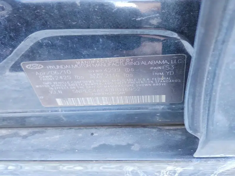 2011 HYUNDAI SONATA LIMITED  