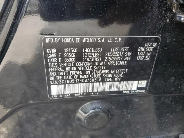 2016 HONDA HR-V LX  