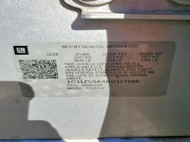 2019 CHEVROLET IMPALA LT  