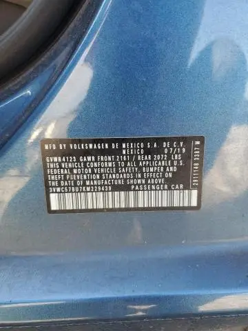 2019 VOLKSWAGEN JETTA S  