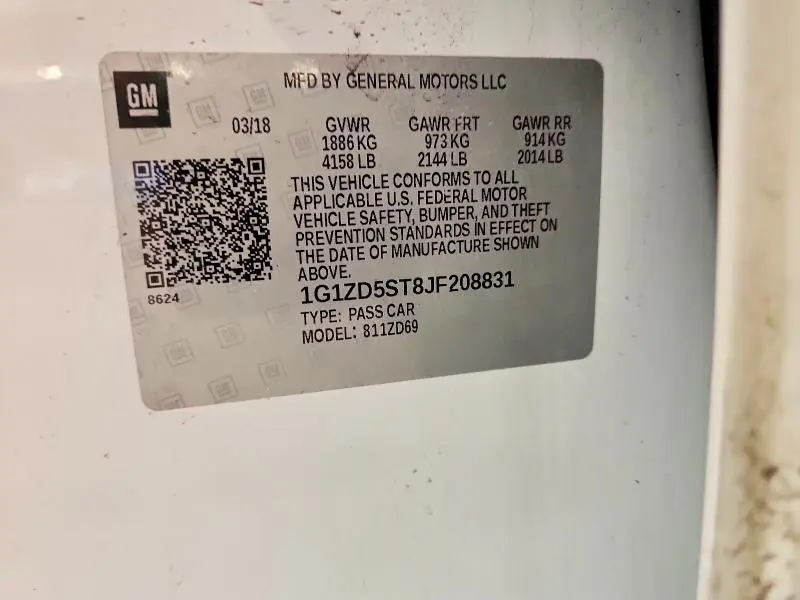 2018 CHEVROLET MALIBU LT  