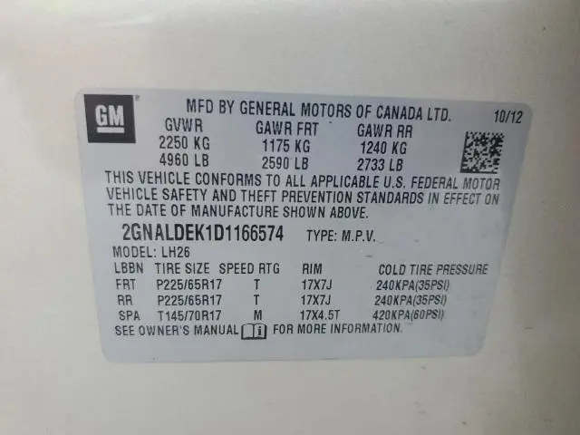 2013 CHEVROLET EQUINOX LT  