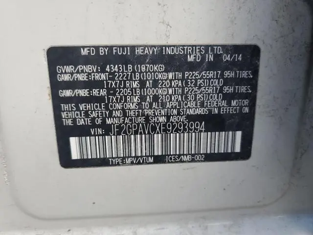 2014 SUBARU XV CROSSTREK 2.0 PREMIUM  