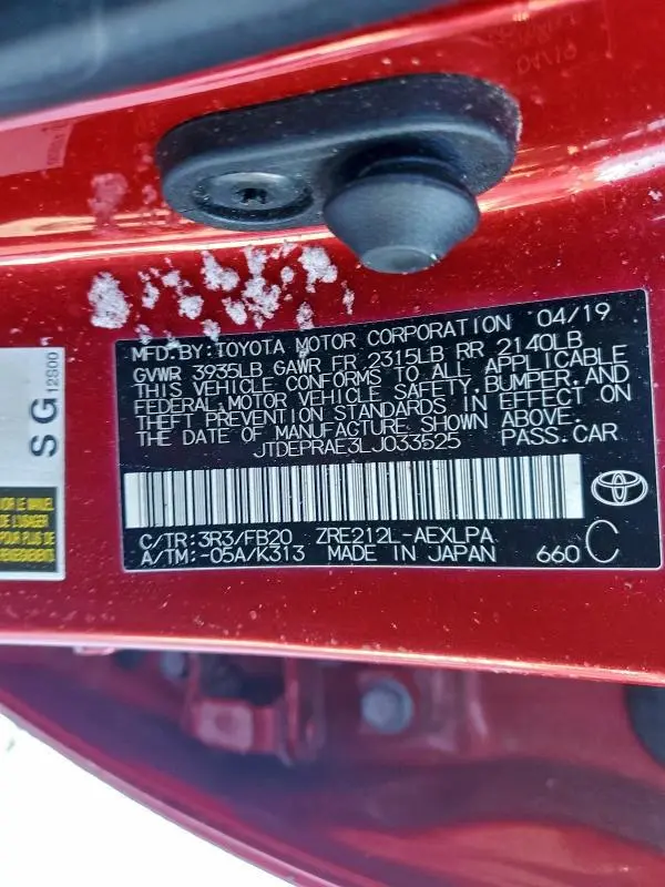 2020 TOYOTA COROLLA LE  