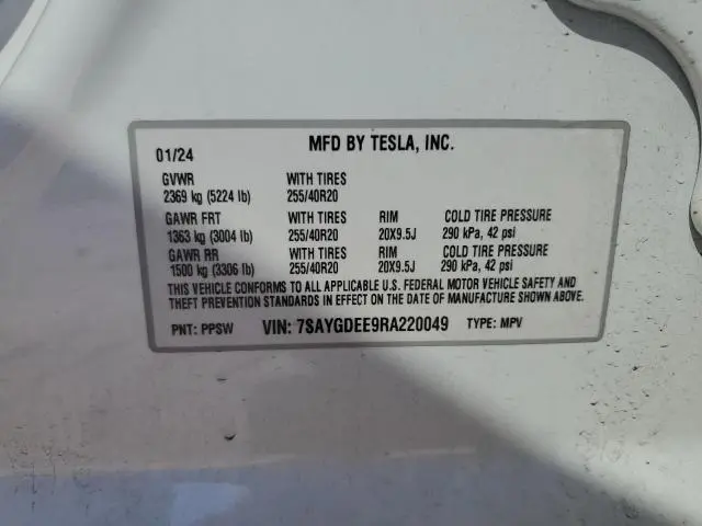 2024 TESLA MODEL Y   