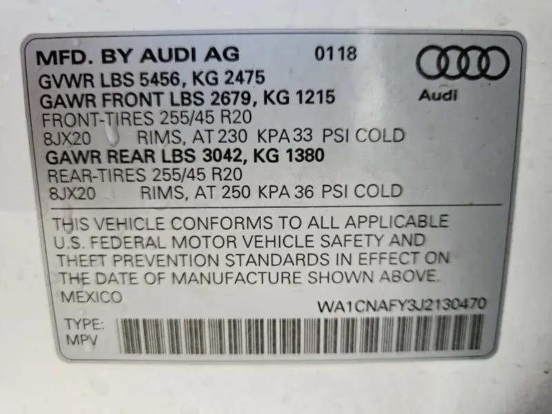 2018 AUDI Q5 PRESTIGE  