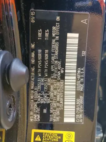 2015 TOYOTA HIGHLANDER XLE  