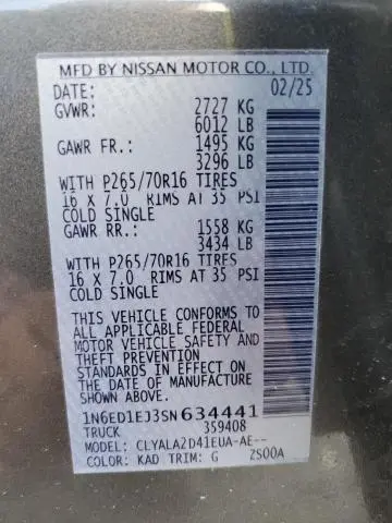 2025 NISSAN FRONTIER S  