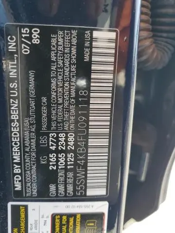 2015 MERCEDES-BENZ C 300 4MATIC  