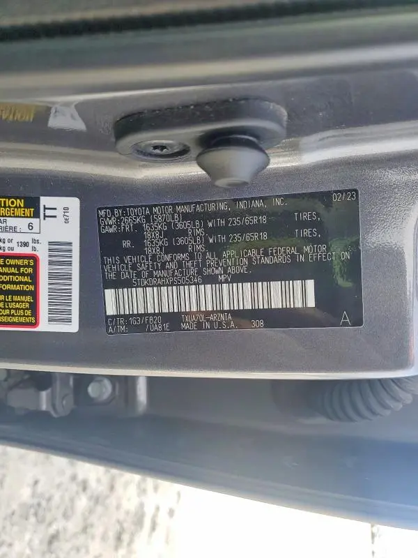 2023 TOYOTA HIGHLANDER L  