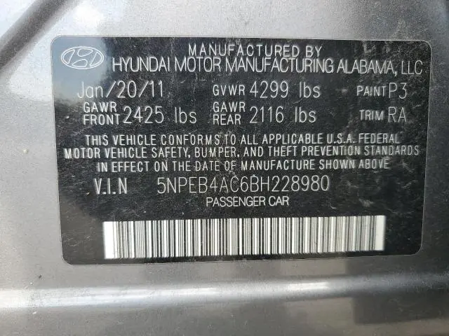 2011 HYUNDAI SONATA GLS  