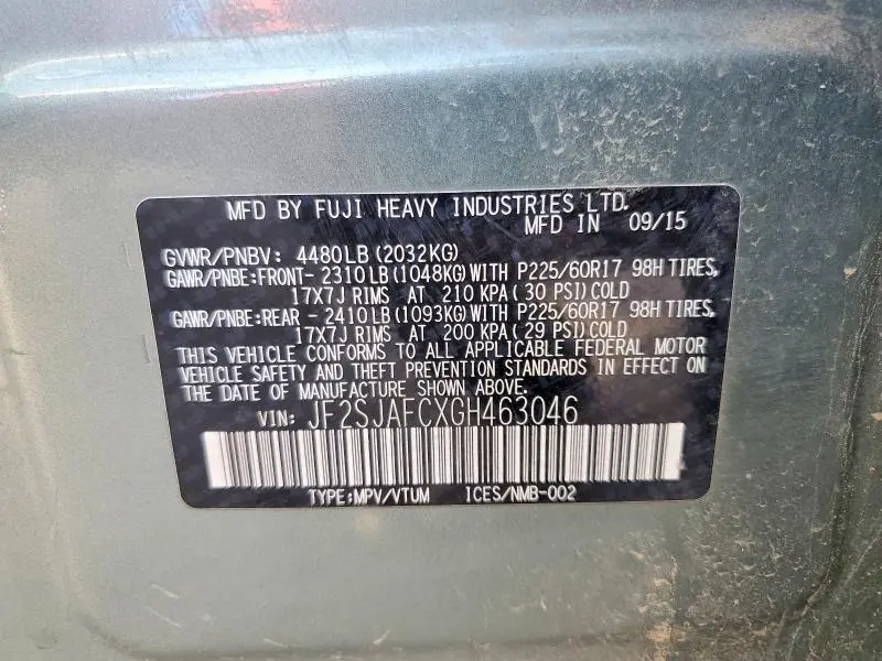 2016 SUBARU FORESTER 2.5I PREMIUM  