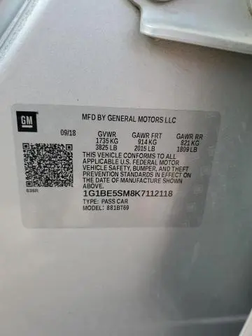 2019 CHEVROLET CRUZE LT