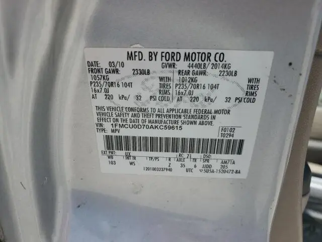 2010 FORD ESCAPE XLT  