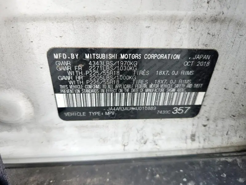 2019 MITSUBISHI OUTLANDER SPORT ES  