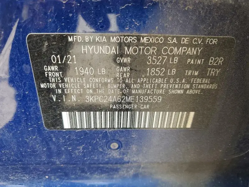 2021 HYUNDAI ACCENT SEL  