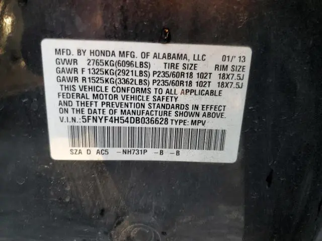 2013 HONDA PILOT EXL  
