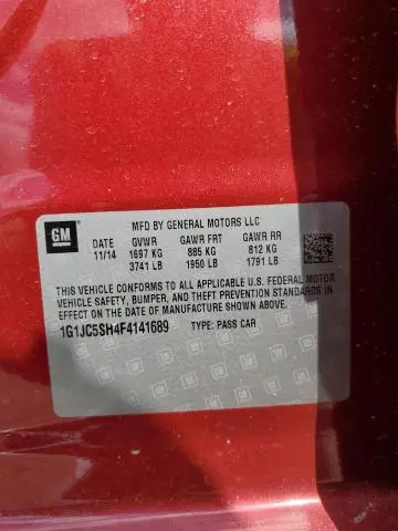 2015 CHEVROLET SONIC LT  