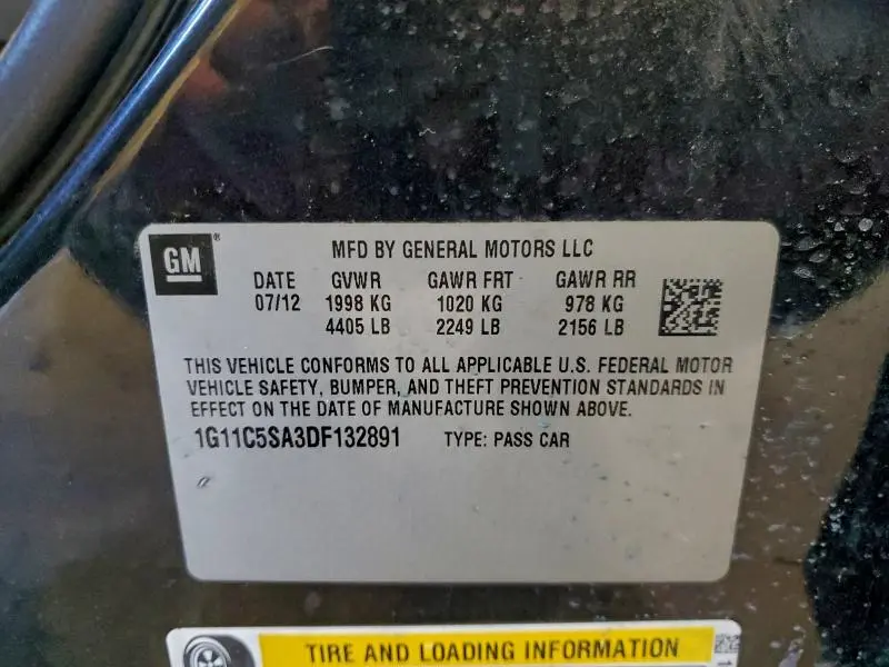 2013 CHEVROLET MALIBU   