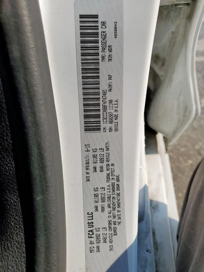 2015 CHRYSLER 200 LIMITED  