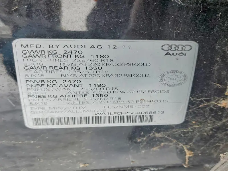 2012 AUDI Q5 PREMIUM PLUS  