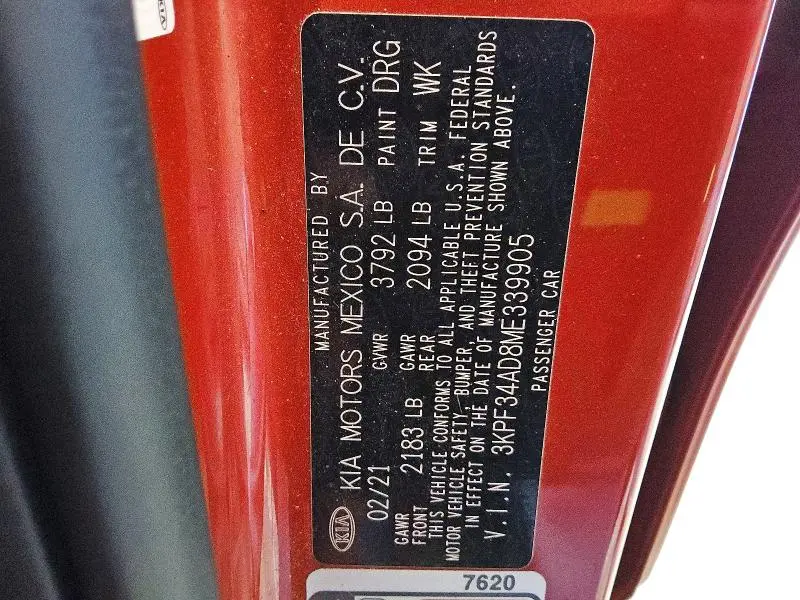 2021 KIA FORTE GT-LINE  