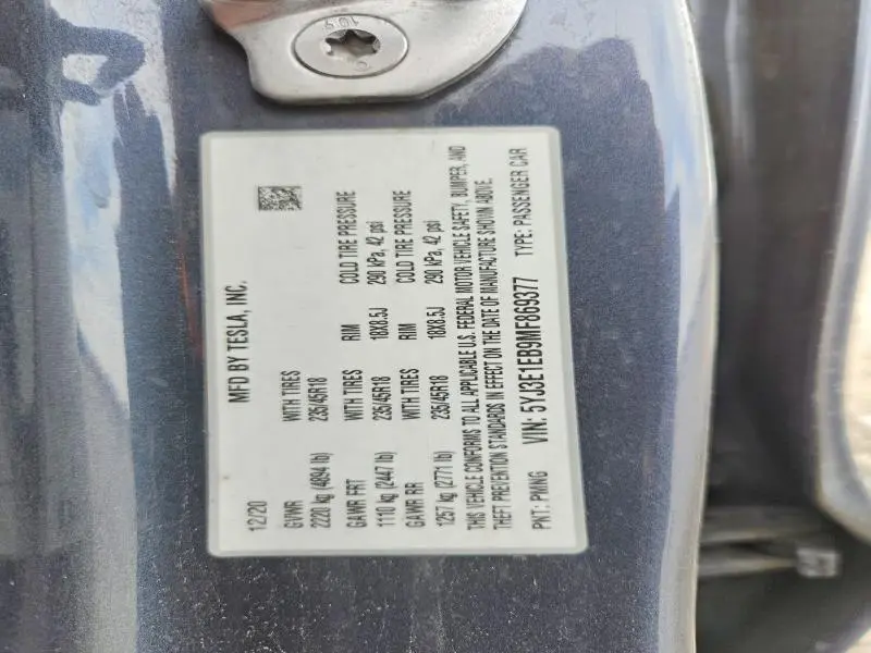 2021 TESLA MODEL 3   