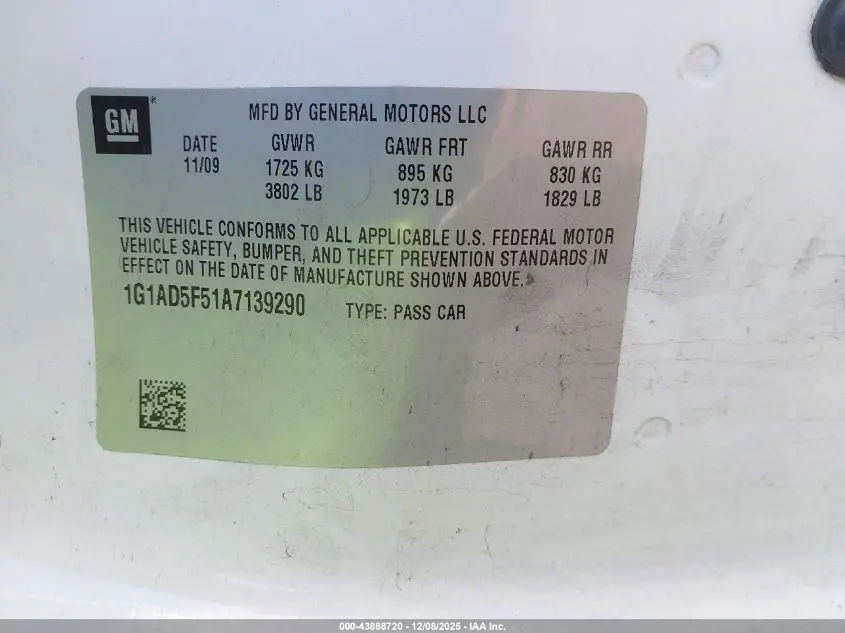 2010 CHEVROLET COBALT LT