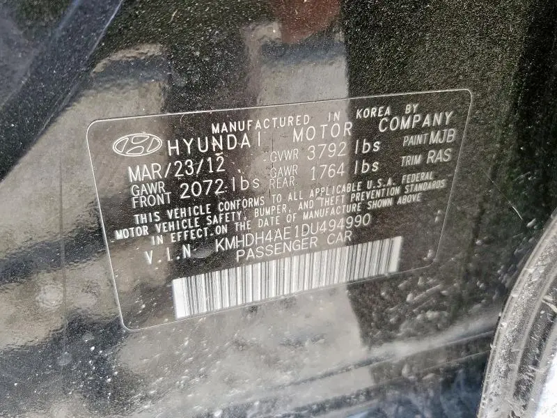 2013 HYUNDAI ELANTRA GLS  
