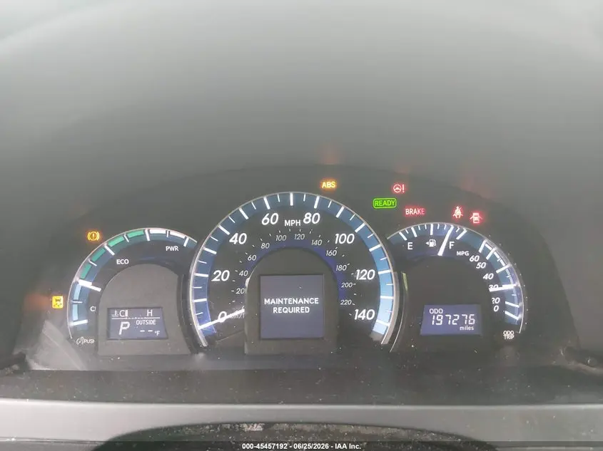 2012 TOYOTA CAMRY HYBRID XLE