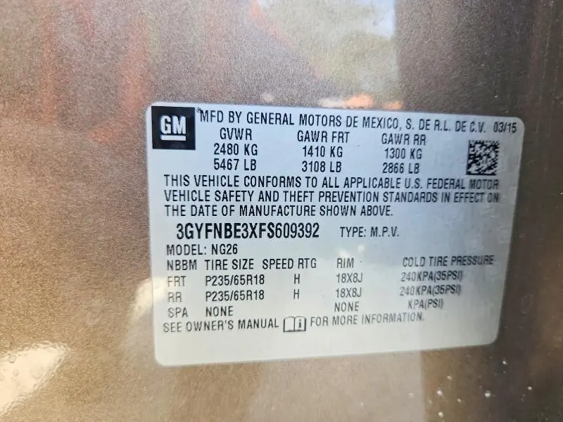 2015 CADILLAC SRX LUXURY COLLECTION  