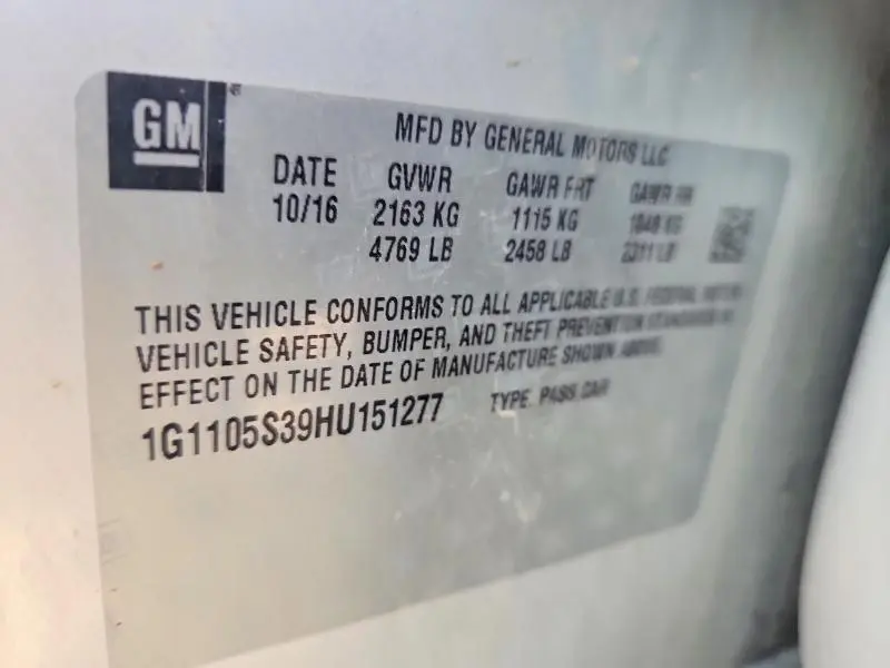2017 CHEVROLET IMPALA LT  