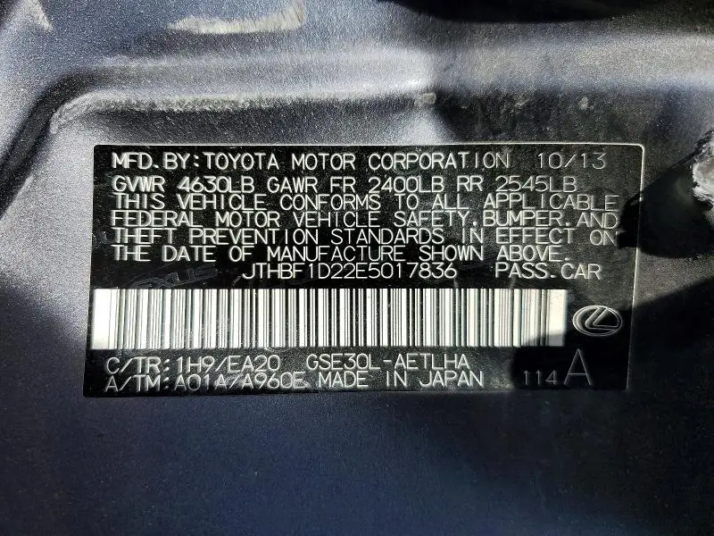 2014 LEXUS IS 250 BASE  